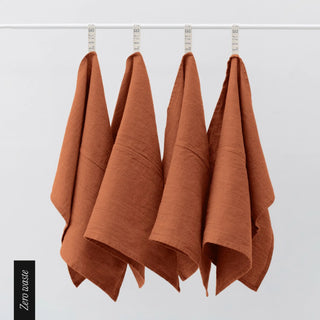 Zero Waste Baked Clay Linen Kitchen Towels Set of 4 