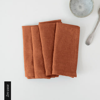 Zero Waste Baked Clay Linen Napkins Set of 4 2