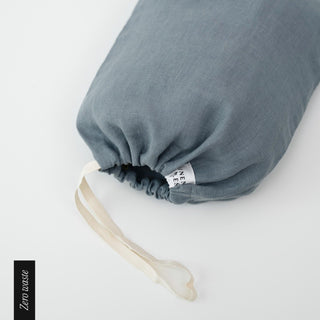 Zero Waste Blue Fog Linen Drawstring Bags Set of 3 5