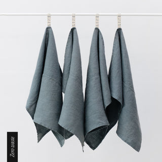 Zero Waste Blue Fog Linen Kitchen Towels Set of 4 1
