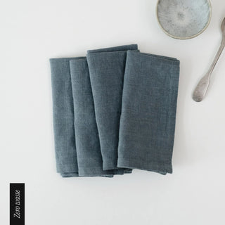 Zero Waste Blue Fog Linen Napkins Set of 4 