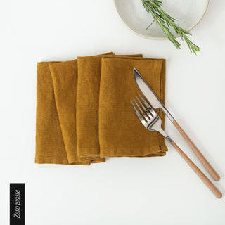 Zero Waste Bronze Linen Napkins Set of 4 1