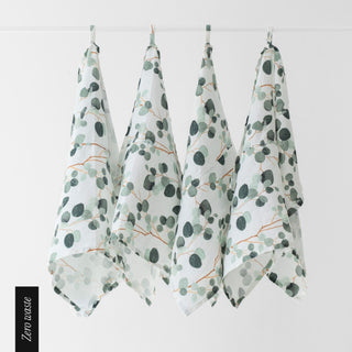 Zero Waste Eucalyptus Linen Kitchen Towels Set of 4 1