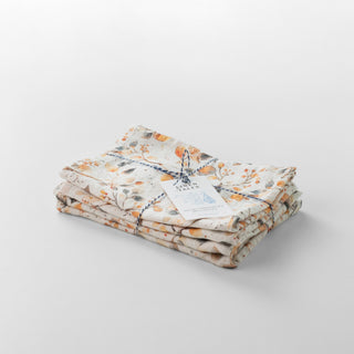 Zero Waste Fall Watercolor Linen Kitchen Towels Set of 4 2