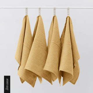 Zero Waste Honey Linen Kitchen Towels Set of 4 1