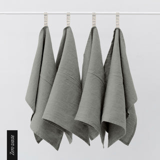 Zero Waste Khaki Linen Kitchen Towels Set of 4 