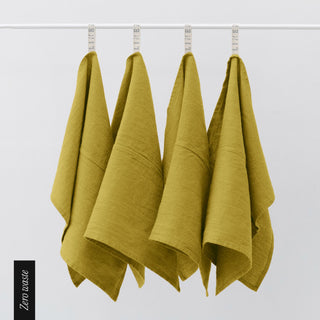 Zero Waste Moss Green Linen Kitchen Towels Set of 4 1