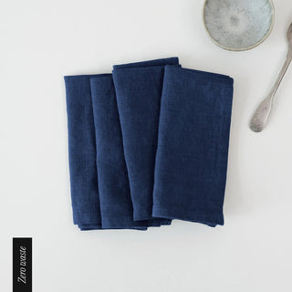 Zero Waste Navy Linen Napkins Set of 4 