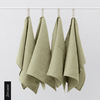 Zero Waste Sage Linen Kitchen Towels Set of 4 1