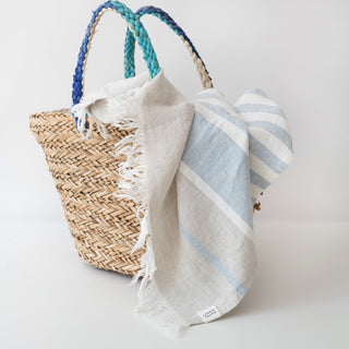 Allure Stripe Linen Beach Towel - Linen Tales 
