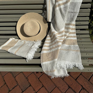 Amber Stripe Linen Beach Towel - Linen Tales 3