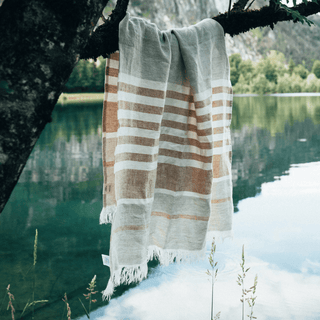 Amber Stripe Linen Beach Towel - Linen Tales 4