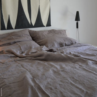 Ash Linen Pillowcases With Duvet Cover 