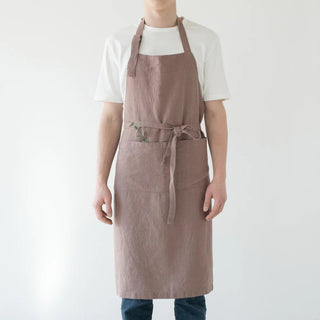 Ashes of Roses Linen Chef Apron - Linen Tales 