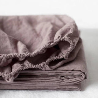 Ashes of Roses Linen Fitted Sheet - Linen Tales 4