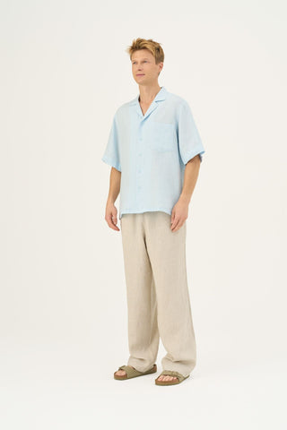 Baby Blue Linen Libertas Shirt - Linen Tales Global 