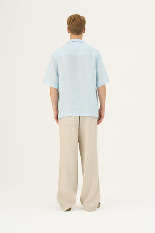 Baby Blue Linen Libertas Shirt - Linen Tales Global 4