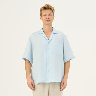 Baby Blue Linen Libertas Shirt - Linen Tales Global 