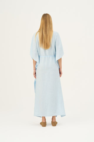 Baby Blue Linen Sol Dress - Linen Tales Global 4