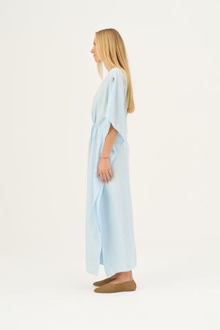 Baby Blue Linen Sol Dress - Linen Tales Global 3