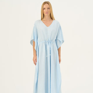 Baby Blue Linen Sol Dress - Linen Tales Global 