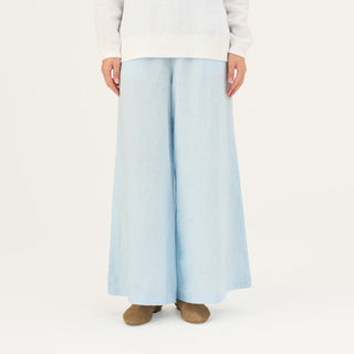 Baby Blue Linen Zayn Trousers - Linen Tales Global 