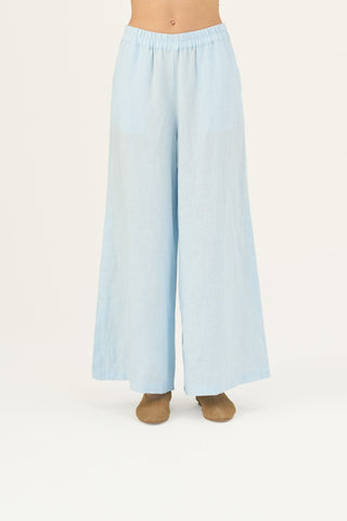 Baby Blue Linen Zayn Trousers - Linen Tales Global 3