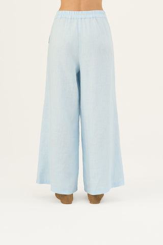 Baby Blue Linen Zayn Trousers - Linen Tales Global 5