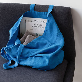 French Blue Linen Big Bag 3