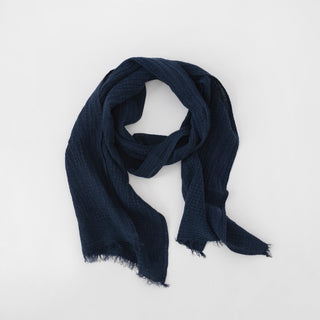 Bilberry Blue Linen Dandelion Scarf - Linen Tales Global 2