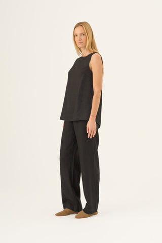 Black Linen Audrey Top - Linen Tales Global 2