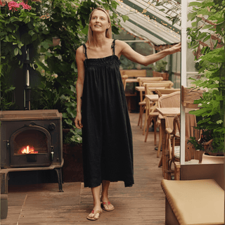 Black Linen Ballade Dress - Linen Tales 