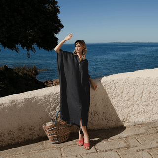 Black Linen Beach Dress - Linen Tales 