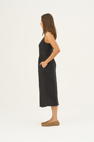 Black Linen Camilla Dress - Linen Tales Global 4