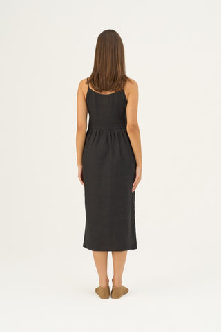 Black Linen Camilla Dress - Linen Tales Global 5