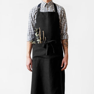 Black Linen Chef Apron - Linen Tales 4