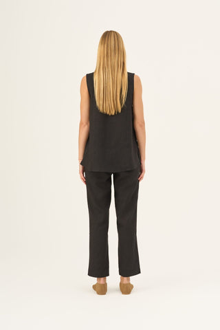 Black Linen Daffodil Top - Linen Tales Global 3