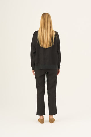 Black Linen Dahlia Jumper - Linen Tales Global 4
