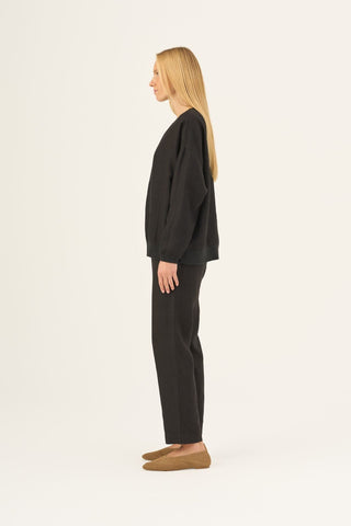Black Linen Dahlia Jumper - Linen Tales Global 3