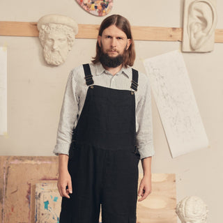 Black Linen Elm Overalls - Linen Tales 7