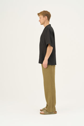 Black Linen Libertas Shirt - Linen Tales Global 3