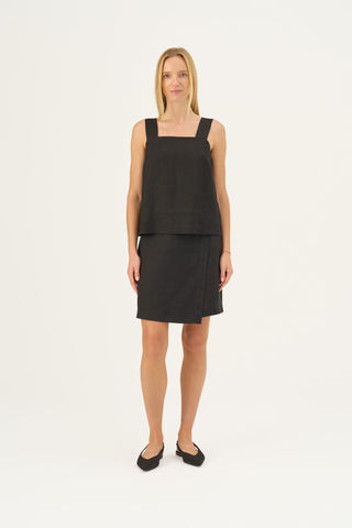 Black Linen Lumen Skirt - Linen Tales Global 7