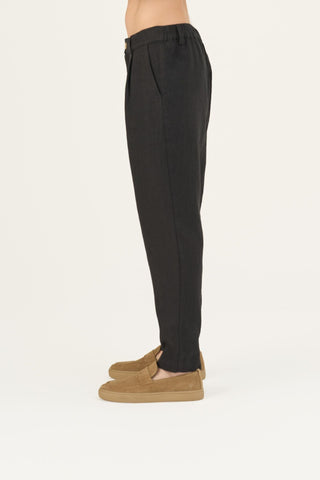 Black Linen Magnus Trousers - Linen Tales Global 4