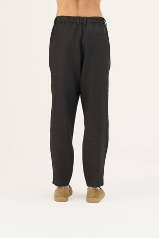 Black Linen Magnus Trousers - Linen Tales Global 5