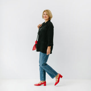 Black Linen Maple Jacket - Linen Tales 4