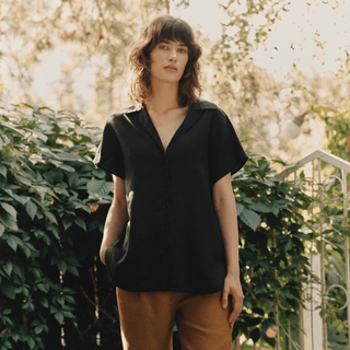 Black Linen Melody Shirt - Linen Tales 