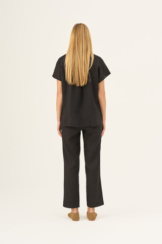 Black Linen Melody Shirt - Linen Tales Global 5