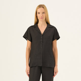 Black Linen Melody Shirt - Linen Tales Global 