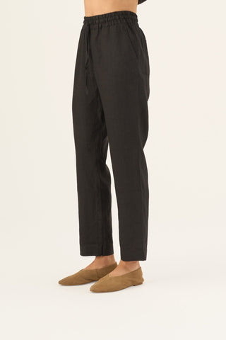 Black Linen Octave Trousers - Linen Tales Global 4