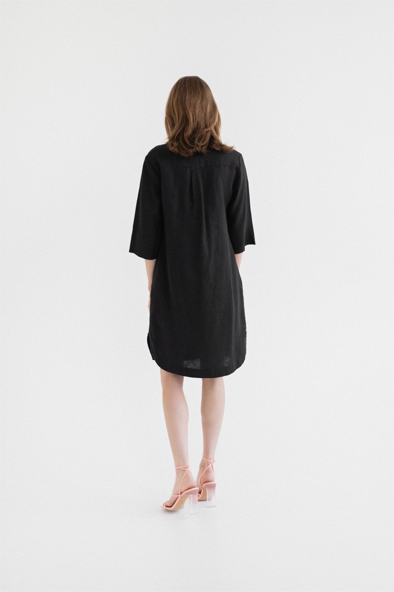 Black Linen Prelude Dress | Linen Tales Linen Tales Global Black Linen Prelude Dress | Linen Tales Linen Tales Global
